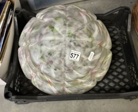 A vintage flycatcher ceiling shade (missing chain)