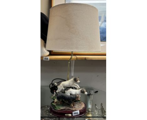 A Juliana collection table lamp with 3 terriers