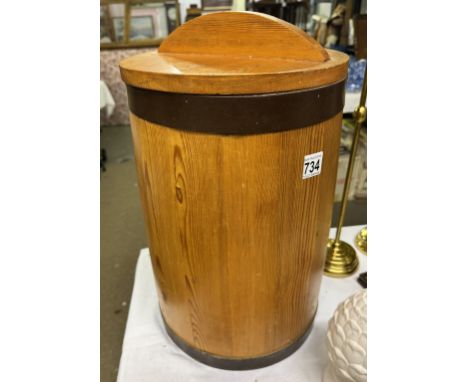 A metal bound pine churn / barrel