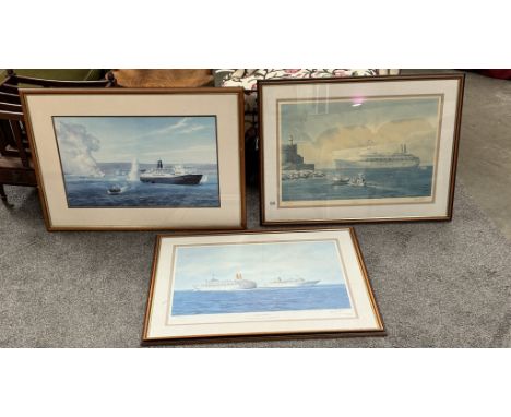 2 Limited edition signed prints of Canberra no 359/500 Magic Moment Canberra & Sea Princess 359 / 500 & 1 otherFrames have so