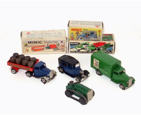 Tri-ang Minic clockwork Delivery Van, Southern Railway green body with Pedigree Prams and Frog Miniature Petrol Engines adver