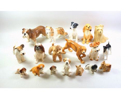 18 Sylvac models of dogs, H.15cm the tallest. (18)