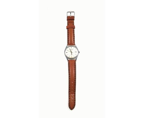 Girard – Perregaux gentleman’s stainless steel wristwatch with a silver  circular dial, sweep seconds hand, baton markers and