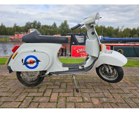 1984 Vespa Douglas 50cc. Registration number A516 YCY. Frame number V5X2T 0162745. Engine number V5X1M 188073. Sold with the 