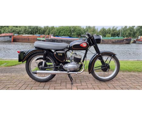 1963 BSA Bantam D7, 175cc. Registration number VGV 483. Frame number LV:O.347-483. Engine number ED7B 25575. Sold with the V5