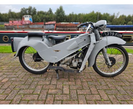 1949 Velocette LE, 149cc. Registration number 379 XUM (non transferrable). Frame number 2260. Engine number 6307. Sold with t