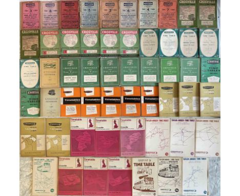 Large quantity (55) of 1930s-1970s Crosville Motor Services TIMETABLE BOOKLETS. 8 are pre-WW2. Mostly in good to very good co