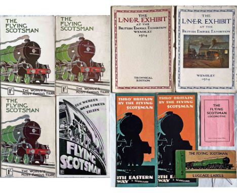 Collection (10 items) of original 1920s LNER PUBLICITY MATERIAL for the Flying Scotsman. Comprises the set of four original e