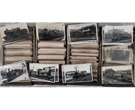 Very large quantity (c 3,000) of postcard-size, b&w RAILWAY PHOTOGRAPHS (& a handful of negatives) of mainly GWR/WR steam loc