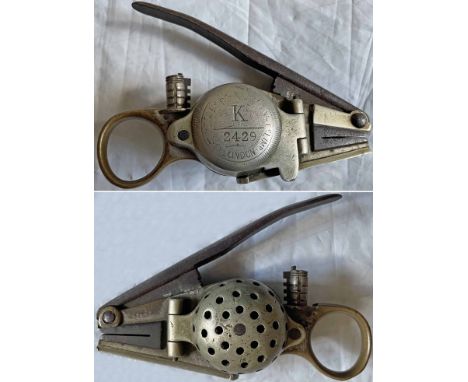 c1890s or earlier Bell Punch Co "pistol" TICKET PUNCH. Serial no K 2429. This type was superseded by the box type Bell Punch 