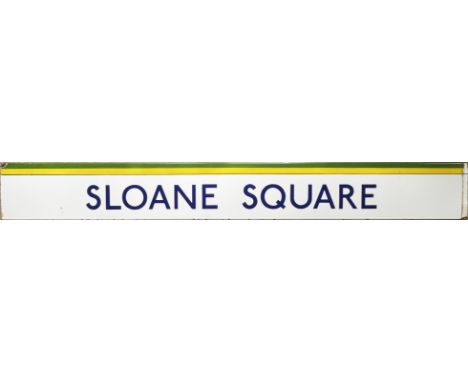 c1980s London Underground enamel FRIEZE PANEL from Sloane Square station on the Circle & District Lines and with the colours 
