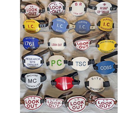 Selection (23) of British Railways etc and London Transport ARMBAND BADGES. A wide variety of types and wordings, enamel and 