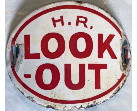 Highland Railway enamel LOOK-OUT ARMBAND. A very uncommon variant. In good, ex-use condition, no straps. [1]