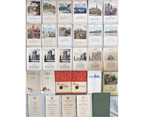 Bundle (29) of mainly 1920s/30s LNER MENUS. Most are from the dining cars with the illustrated covers but also includes a 194