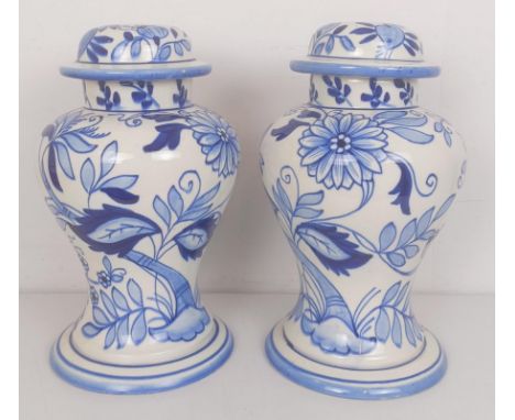 A pair of blue and white lamp bases, other ceramics and items (box) 