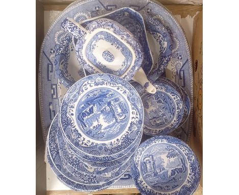 A set of Spode Blue Room caddies, and assorted other blue and white china (qty) 