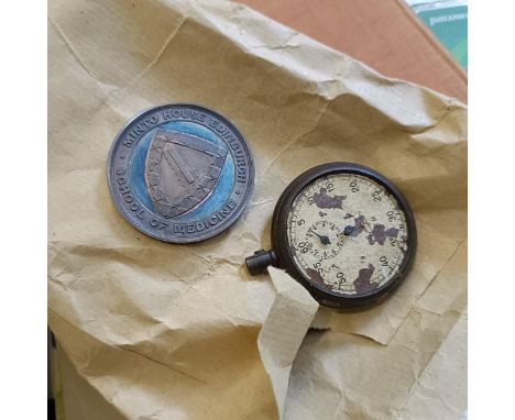 A silver coloured metal medal, for Minto House Edinburgh School of Medicine, and assorted ephemera (box) 
