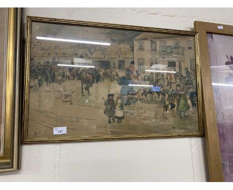 After Ludovici, coloured print, hunting meet