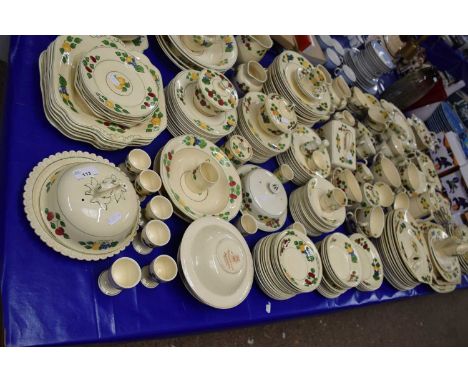 Large quantity of Adams Titian ware table wares with fruit decoration