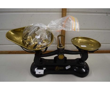 Vintage kitchen scales and weights