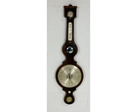 A D. Fagioli & Son (3 Gt Warner St, Clerkenwell) wheel barometer - glass front A/F but present