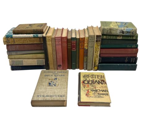 A collection of books on the subject of exploration and adventure including British Guiana by Michael Swan, Jungle Paths and 