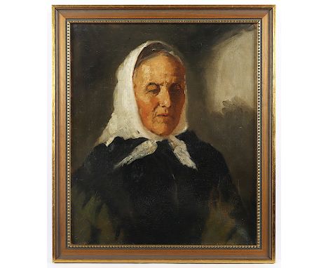 GEIGER, Nikolaus (1849-1897), "Portrait der Mutter des Künstlers", Öl/Lwd., 54 x 44,5, verso signiert und mit "Meine Mutter" 