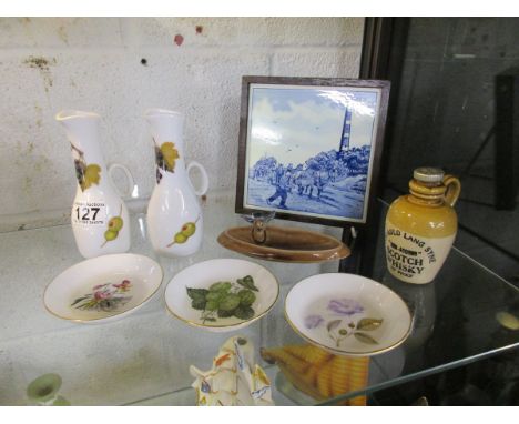 Collection of china to include Royal Worcester, Blue & White tile, etc