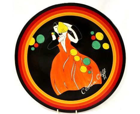 Wedgwood Clarice Cliff limited edition Age of Jazz plaque, D: 31 cm. No cracks, chips or visible restoration. P&amp;P Group 2