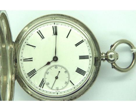 Fine silver demi hunter pocket watch. P&amp;P Group 2 (£18+VAT for the first lot and £3+VAT for subsequent lots) 