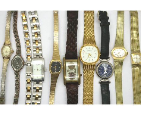 Collection of ladies quartz and mechanical wristwatches including Fossil. P&amp;P Group 1 (£14+VAT for the first lot and £1+V