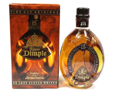 Boxed 70cl 40% 15 year old bottle of The Original Dimple scotch whisky, seal intact. P&amp;P Group 2 (£18+VAT for the first l