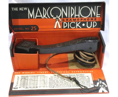 Marconiphone gramophone pick up, model no 25, boxed. P&amp;P Group 3 (£25+VAT for the first lot and £5+VAT for subsequent lot