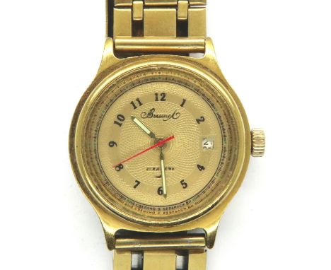USSR: vintage gold plated 21 jewel wristwatch on a plated bracelet, working at lotting. P&amp;P Group 1 (£14+VAT for the firs