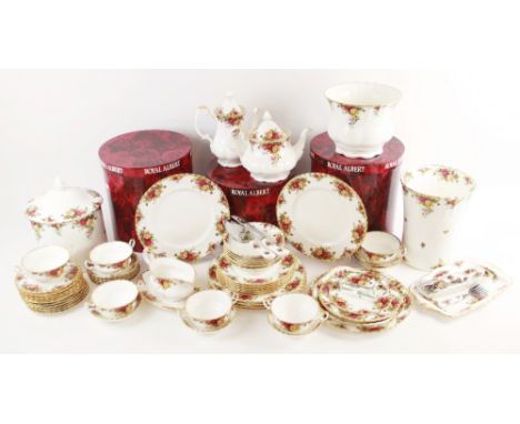 A Royal Albert Old Country Roses part service, to include; six dinner plates, six salad plates, six side plates, six dessert 