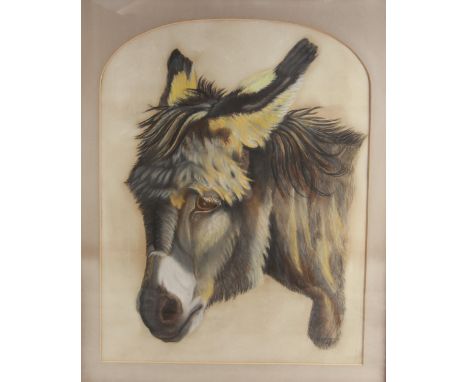 R. S. Burgess (British, 19th century),A Victorian portrait of a donkey,Pastel and chalk on paper,Signed and dated "1875" lowe