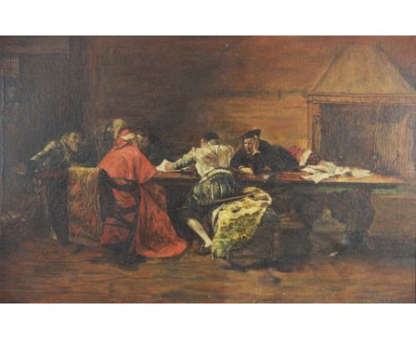 After John Pettie (British, 1839-1893),"Treason",Oil on canvas,A 20th century copy by Edna Viola Wynn, Signed and dated "1927
