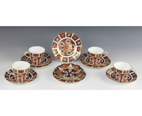 A selection of Royal Crown Derby 1128 pattern tea wares, comprising: four teacups (dated 1989, 1991, 1993 and 1994 (at fault)