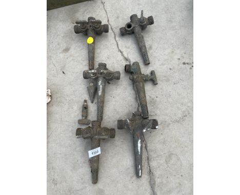 A GROUP OF SIX VINTAGE BEER TAPS 
