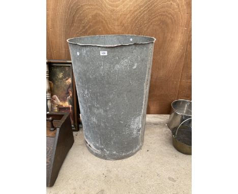 A LARGE VINTAGE GALVANISED BIN 