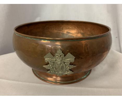 A MILITARY HIGHLAND LIGHT INFANTRY COPPER BOWL 