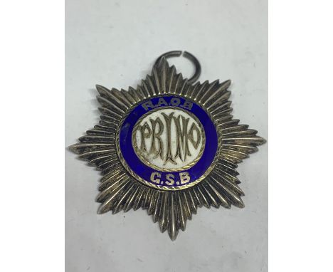 AN 1897 SILVER AND ENAMEL RAOB MEDAL 