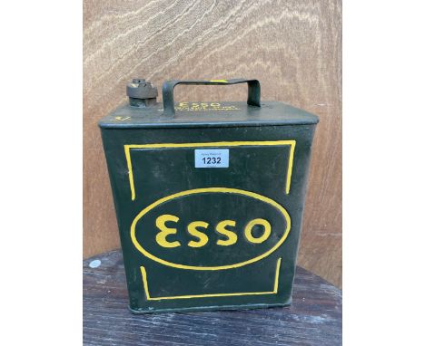 A VINTAGE ESSO FUEL CAN WITH BRASS CAP 