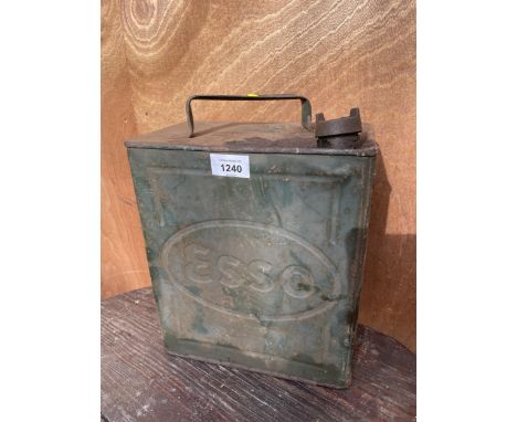 A VINTAGE ESSO FUEL CAN WITH BRASS CAP 