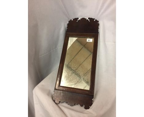 A VINTAGE WOODEN MIRROR 