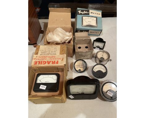 A COLLECTION OF VINTAGE AMP METERS 