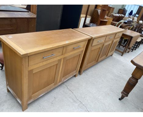 A MODERN LIGHT WOOD SIDEBOARD - 48.5" WIDE 