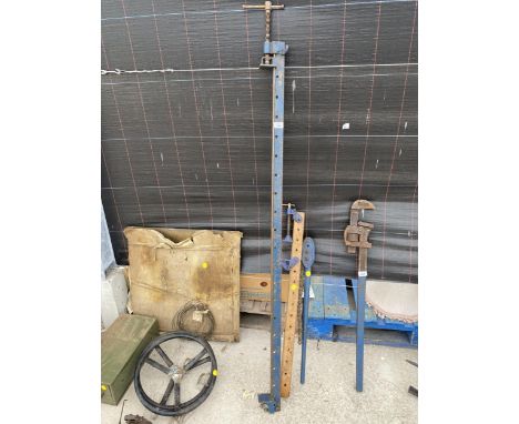 TWO SASH CLAMPS AND A RECORD PIPE WRENCH 