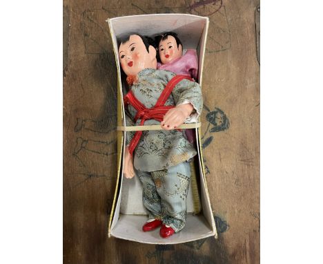 TWO BOXED JAPANESE CERAMIC DOLL FIGURES 