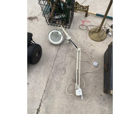 A CLARKE ANGLE POISE STYLE WORK LIGHT 